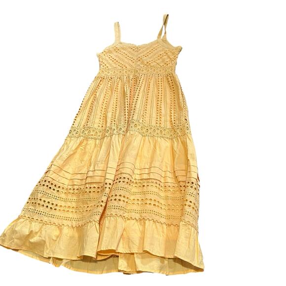 Skies are Blue Sunshine yellow eyelet layered sun dress women's size xs NWT - Picture 8 of 8